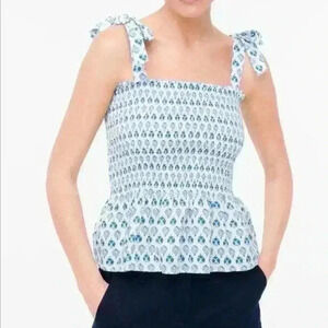 NWT J.Crew Smocked Tier Women’s Tank Top Size Large